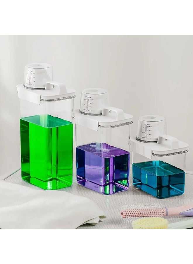 حاوية كبيرة لسائل غسيل الملابس 60 87 أوقية 2 قطعة حاوية شفافة مقاومة للتسرب قابلة للتكديس - Image 1